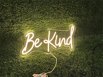 Brighten Up Your Space: Be Kind Home Decor LED Neon Sign for Offices, Stores, Bars, and Festive Celebrations