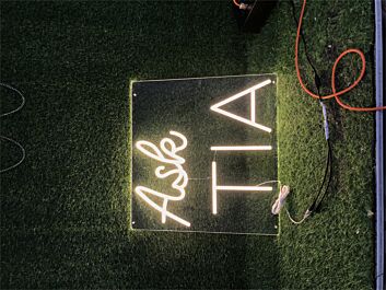 Brighten Up Your Space: Custom Ask Tia LED Neon Sign for Bars, Weddings, and Home Decor