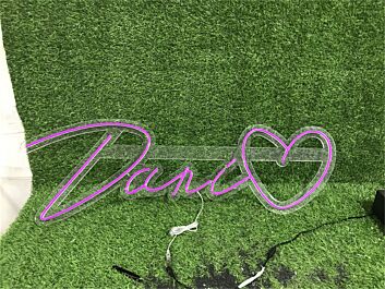 Brighten Your Special Day: Custom Name Dani With Heart LED Neon Sign for Weddings, Anniversaries, and Home Decor.