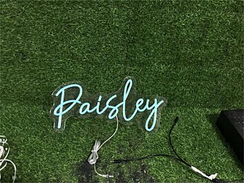 Brighten Your Space: Custom Name Paisley LED Neon Sign for Bar, Office, and Special Events Decor.
