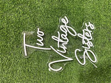 Brighten Up Your Space: Perfect for Home Decor, Office Ambiance, and Storefronts with Custom Sign Two Vintage Sisters LED Neon Sign.