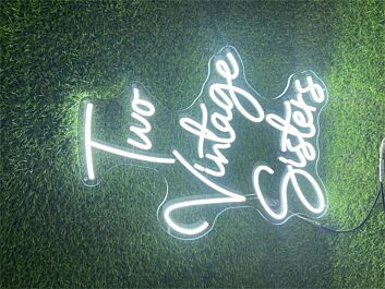 Brighten Up Your Space: Perfect for Home Decor, Office Ambiance, and Storefronts with Custom Sign Two Vintage Sisters LED Neon Sign.