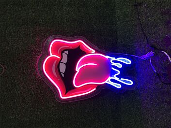 Elevate Your Space: Cyberpunk UV Lips And Tongue LED Neon Sign Perfect for Bars, Parties, and Edgy Home Decor