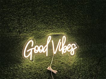 Brighten Your Space: Good Vibes For Home Decor LED Neon Sign, Perfect for Office Ambiance, Chic Bars, and Memorable Weddings