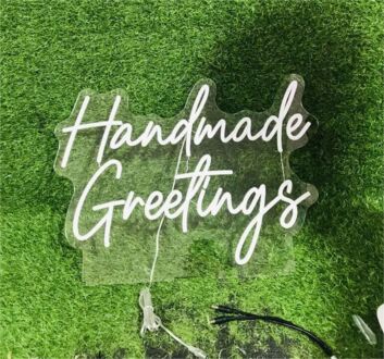 Elevate Your Space: Brighten Up Homes, Offices, and Special Events with the Handmade Greetings LED Neon Sign.