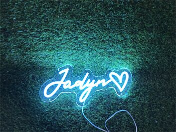 Brighten Up Your Space: Jadyn Withheart Custom LED Neon Sign Perfect for Home Decor, Weddings, and Bars.