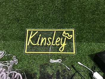 Brighten Up Your Space - Perfect for Home Decor, Office Ambiance, and Bar Highlights with Kinsley With Frame Custom LED Neon Sign.