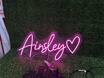 Ainsley Heart Custom Name LED Neon Sign