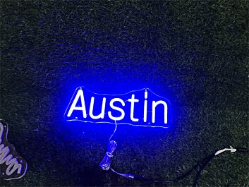 Add a Unique Glow to Your Home Decor, Office Ambiance, or Special Events with Personalize Custom Austin LED Neon Sign.