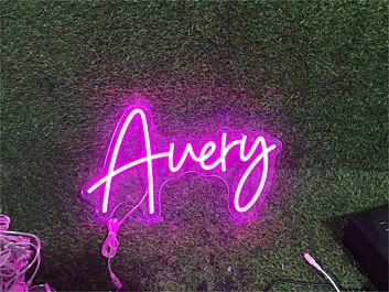 Brighten Up Your Space: Personalize Custom Avery LED Neon Sign for Weddings, Bars, and Home Decor.