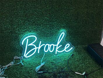 Brighten Up Your Space: Personalize Custom Brooke LED Neon Sign Perfect for Weddings, Bars, and Home Decor.