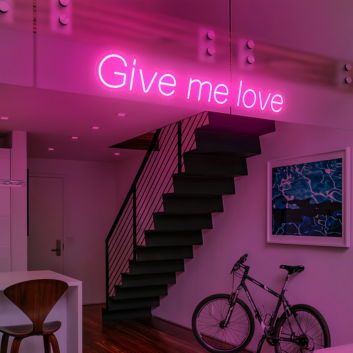 &quot;Give Me Love&quot; Radiant Neon Glow Your Space with Affection