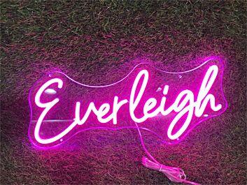 Brighten Up Your Space: Personalize Custom Everleigh LED Neon Sign for Home Decor, Weddings, and Office Ambiance.