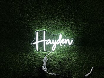 Brighten Up Your Space: Personalize Custom Hayden LED Neon Sign Perfect for Weddings, Bars, and Home Decor