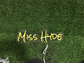 Enhance Your Space: Personalize Custom Miss Hyde LED Neon Sign for Home, Office, Bars, and Romantic Weddings.