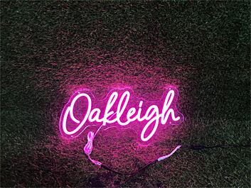Brighten Your Special Moments: Personalize Custom Oakleigh LED Neon Sign for Weddings, Bars, and Home Decor.