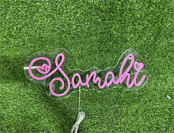 Create a Vibrant Atmosphere at Your Bar, Store or Celebrate in Style with the Personalize Custom Samahi LED Neon Sign.