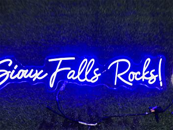 Brighten Up Your Bar, Office, or Storefront with the Stylish Sioux Falls Rocks Custom LED Neon Sign.