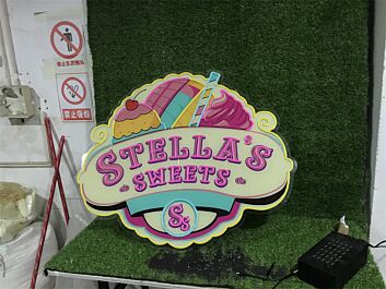 Brighten Up Your Cake Shop, Wedding, or Birthday Bash with Stella&#039;s Sweets Cake Shop UV Custom LED Neon Sign