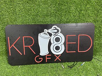 Make your bar, office, or store glow vibrantly with the Uv Sign Kred Gfx LED Neon Sign.
