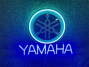 Brighten Up Your Space: Uv Yamaha Logo LED Neon Sign - Perfect for Bars, Home Decor, and Motorcycle Enthusiast Gatherings.