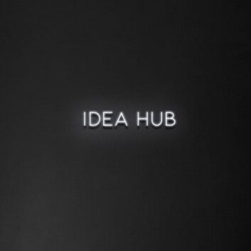 &#39;Idea Hub&#39; neon sign