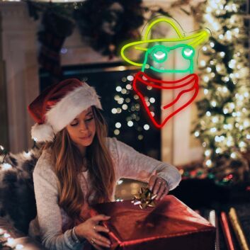 Brighten Up Your Space: Cute Frog With Golden Cowboy Hat Roomneon Sign Perfect for Bars, Parties, and Whimsical Home Decor