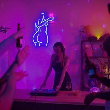 Elevate Your Bedroom, Boutique, or Bachelorette Bash with the Dark Blue Mannequin Women's Bedroom Neon Sign.