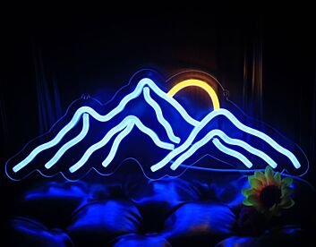 Blue Mountains and Golden Sun LED Neon Sign