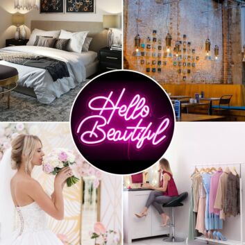 Brighten Your Space - Deep Pink Hello Beautiful Neon Sign Perfect for Home Decor, Chic Bars, and Boutique Welcomes