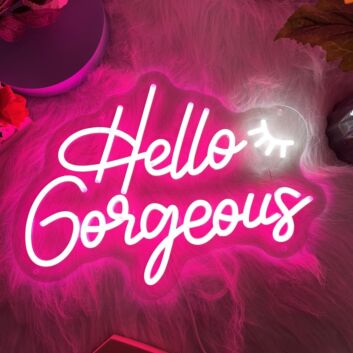 Brighten Your Bedroom, Office, or Party Ambiance with the Deep Pink Hello Gorgeous Neon Sign