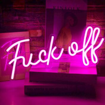 Light Up Your Personal Space with Edge: Fuck Off Neon Sign for Home, Office, or Bar Decor.