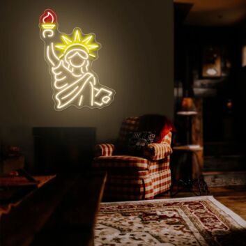 Brighten Up Your Home, Office or Bar with the Statue Of Liberty Neon Sign Iconic American Glow.