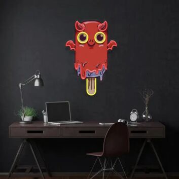 Add a Cool Vibe to Your Home, Bar, or Party Decor with the Vampire Ice Cream UV Light Neon Artwork - Chill in Style.