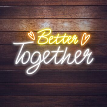 Brighten up Weddings and Celebrations: Better Together Words Hearts Neon Sign for Romantic Ambiance
