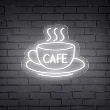 Brighten Up Your Café, Kitchen, or Coffee Nook with the Cafe Word Hot Cup Neon Sign.