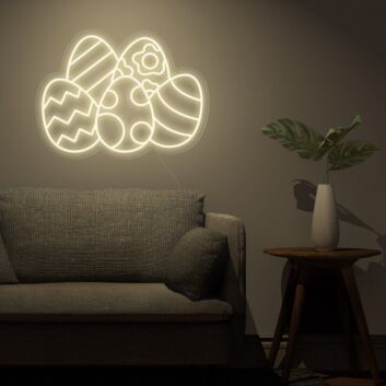 Brighten Your Easter Celebrations and Decor: Colorful Eggs Easter Neon Sign for Home, Storefront, and Spring Events