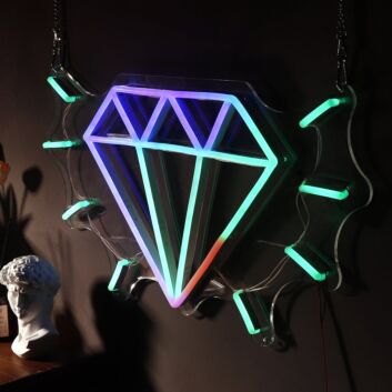 Brighten Up Your Space: Diamond Magic Led Neon Sign for Room, Perfect for Office, Bar, Weddings, and Celebratory Events.