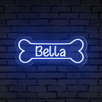 Brighten Up Your Pet's Corner or Celebrate Their Birthday with the Dog Bone Name Personalized Neon Sign.