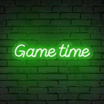 Elevate Your Gaming Room and Bar Atmosphere with Game Time Words Neon Sign For Gamers.