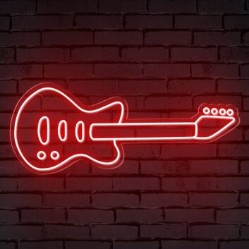 Rock Your Space: Guitar Music Neon Sign Perfect for Home Decor, Bars, and Music Venues