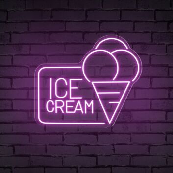 Brighten Your Space: Ice Cream Words Symbols Neon Sign - Perfect for Home Décor, Cafes, and Theme Parties.
