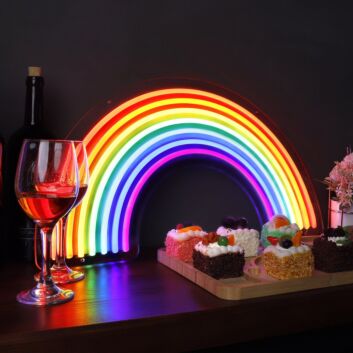 Brighten Up Any Space: Multicolor Rainbow Neon Sign for Room, Perfect for Home Decor, Office Vibes, and Celebratory Events.