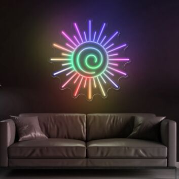 Brighten Your Living Space, Office, or Celebration: Multicolor Sun Magic Led Neon Sign Perfect for Room Decor, Storefronts, and Festive Events.
