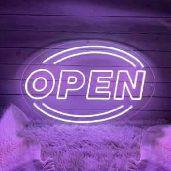 Brighten Up Your Business, Bar, or Storefront with the Vibrant Oval Neon Open Sign