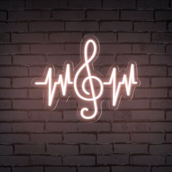 Elevate Your Space: Sound Waves Note Music Neon Sign, Perfect for Home Decor, Music Studios, and Trendy Bars.