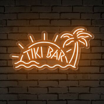Brighten Your Beach Themed Tiki Bar, Summer Parties, and Wedding Receptions with the Tiki Bar Words Beach Theme Neon Sign.
