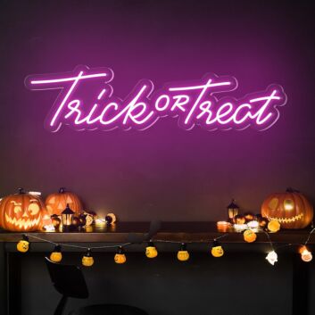 Elevate Your Halloween Festivities: Light Up Your Home, Bar, or Halloween Party with Trick Or Treat Words Neon Sign.