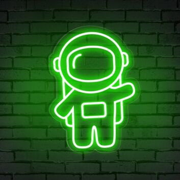 Waving Astronaut Cute Space Neon Sign: Elevate Your Child's Room, Play Area, or Themed Party Ambiance