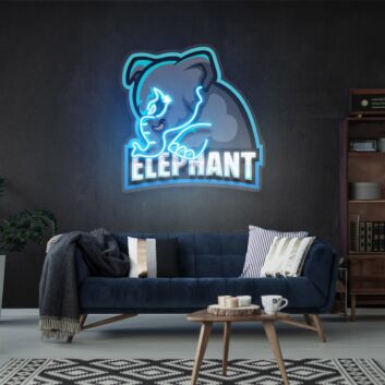 Elevate Your Decor: Ideal for Weddings, Bars, and Bedrooms with Elephant Logo Custom Led Uv Neon Sign Artwork.